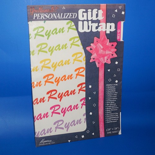 Gift Wrap Personalized You Name It Choose Name 1 Sheet NOS Wrapping Paper 20x28 - Picture 89 of 109
