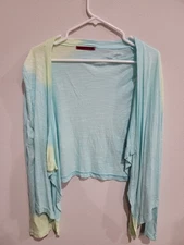 Velvet By Graham Spencer Sz S Blue ombre Open Cardigan Coastal Layer New Defect 