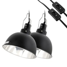 2 Pack Reptile Light Fixture, 8.5in Deep Dome Reptile Lamp Fixture, Optical R...