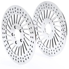 2pcs Front Disc Brake Rotor Set Silver Stainless Steel Performance 1FLRBRFFHSX12