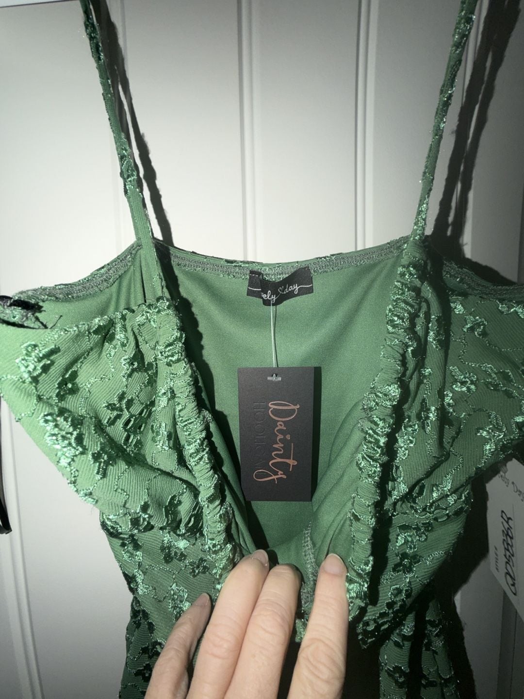 Dainty Hooligan Green Floral Embroidered Cami Mini Dress, photo 3