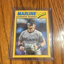 topps heritage base set 2025 connor norby miami marlins mlb #136 yellow border 