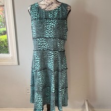 Women's Polka Dot Coquette Retro Sleeveless Flowy A-Line Dress