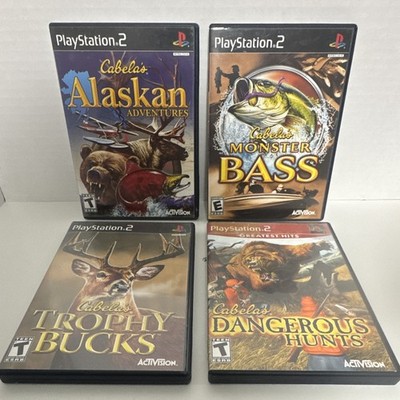 PS2 LOT Cabela's Alaskan Adventures, Monster Bass, Trophy Bucks, Dangerous Hunts