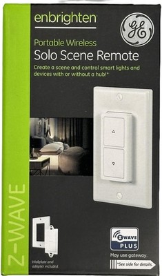 GE Enbrighten Z-Wave Solo Scene Remote Portable Wireless, Indoor Use Only 34172