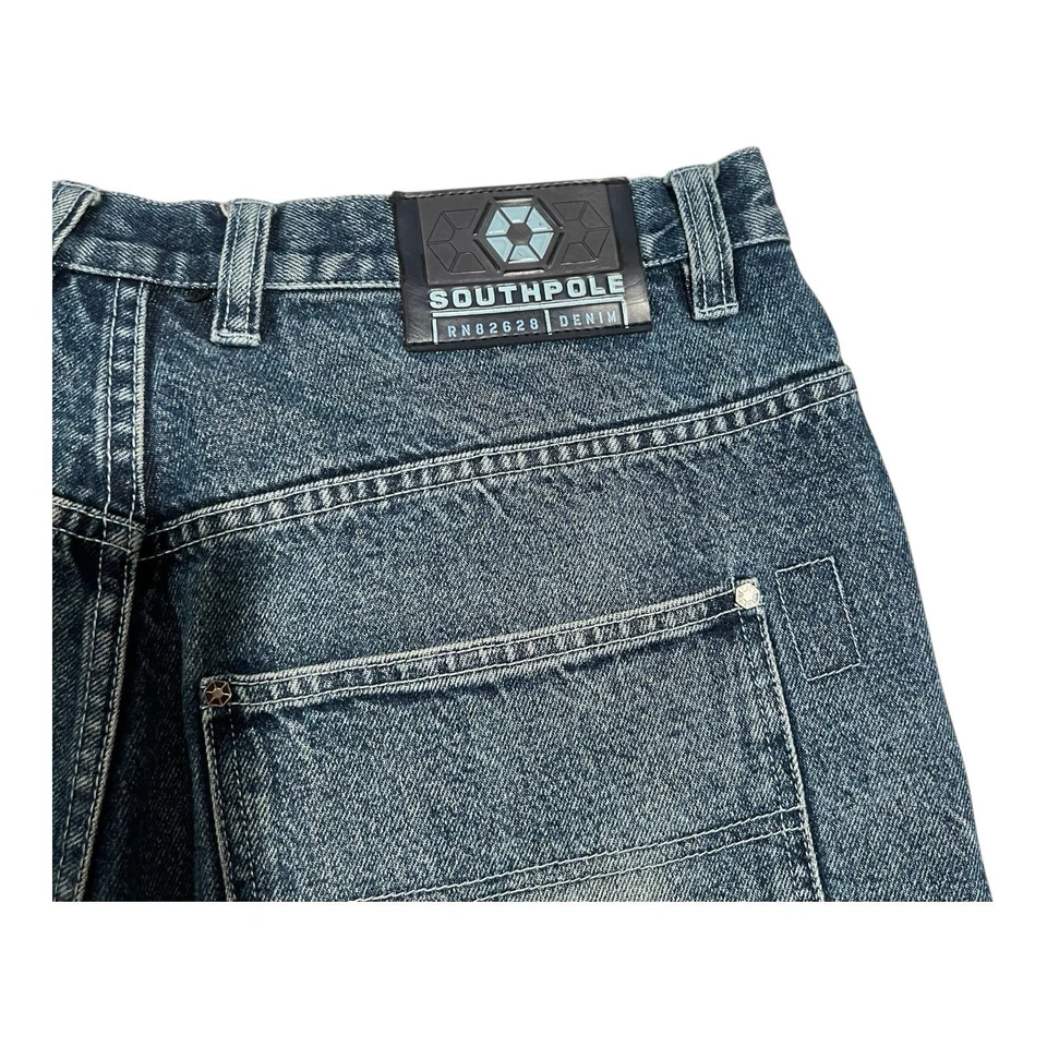 Calça jeans masculina vintage Southpole cargo folgada 34 relaxada Y2K RN82628 - Imagem 2 de 4