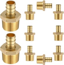 10 Pack PEX Fittings 1/2 Inch Male NPT Adapter, 1/2" PEX F1807 to 1/2" NPT Ma