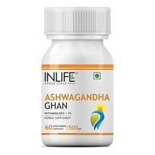 Inlife Ashwagandha Extract Withania Somnifera Capsules, 60 Capsules