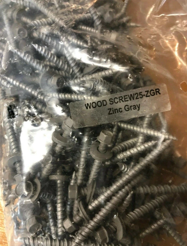 ATLAS #10 x 2-1/2 gris zinc. Metal a madera, tornillos para techos 2,5”. Pack de 2kg. Foto 3 de 3