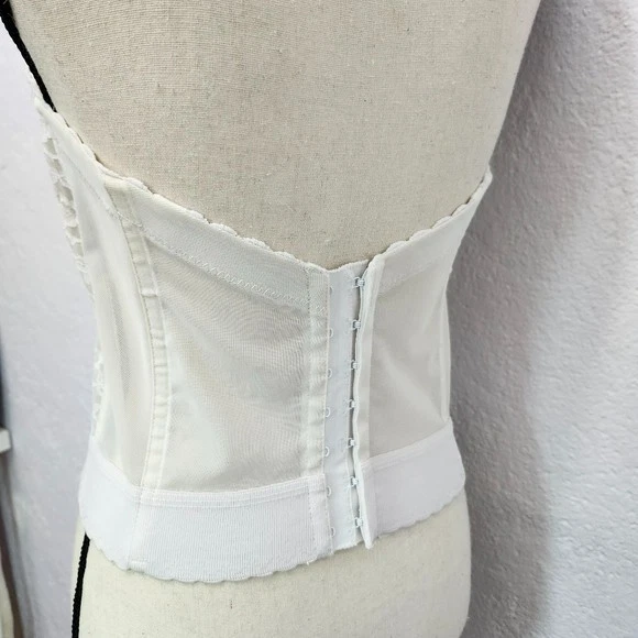 Sujetador corsé bustier vintage blanco de encaje nupcial Foto 4 de 4