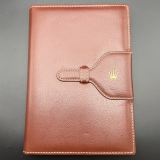 ROLEX VINTAGE BROWN LEATHER NOTEBOOK NOTEPAD HOLDER GENEVE FRESH FROM ESTATE