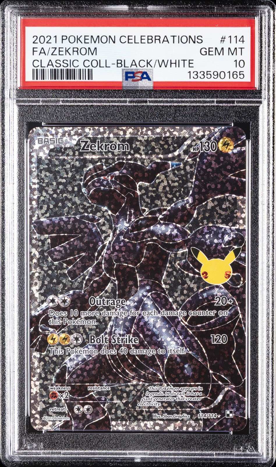 2021 POKEMON CELEBRATIONS CLASSIC COLLECTION #114 FULL ART/ZEKROM PSA 10