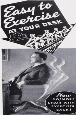  ️ Vintage Exercise Poster (1950s) - Easy Desk Workout 24x36  Rare Reprint