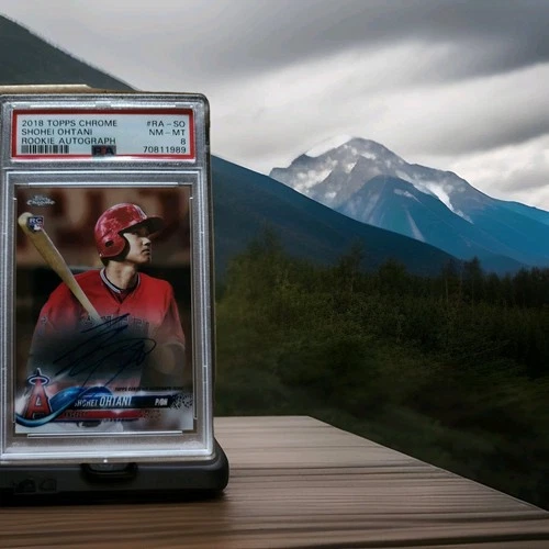 2018 topps chrome shohei ohtani Rookie Autograph.On Card Auto  PSA 8  #RA-SO  🔥