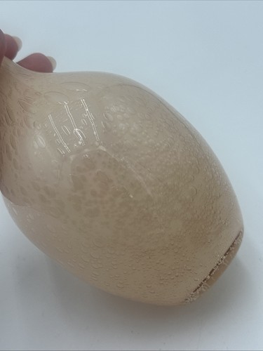 Anthropologie Peach Art Bubbled Glass Vase 6 1/2” Great Condition - Picture 2 of 19