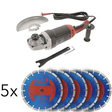 Flex L2200 Winkelschleifer 230mm + 5 Trennscheiben Beton 2200W Betons&auml;ge