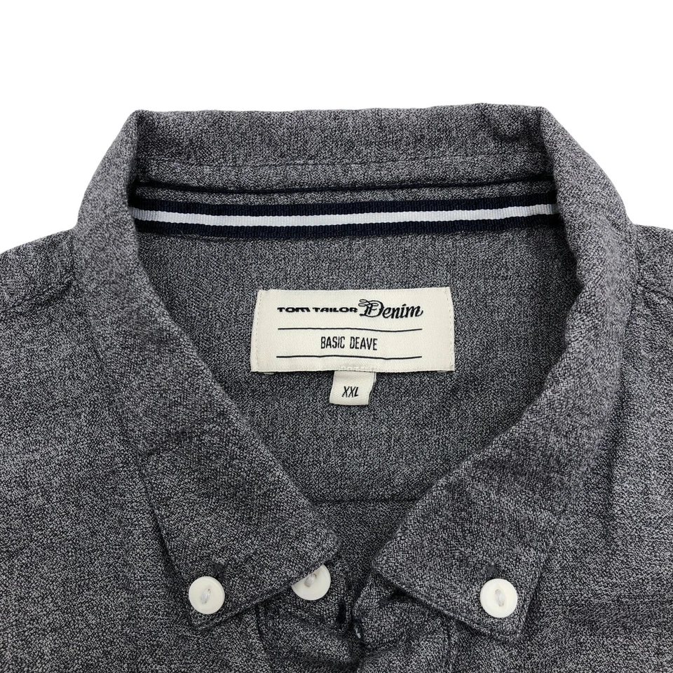 TOM TAILOR Denim Shirt Casual Basic Dave Solid Men Size 2XL - Image 4 of 4