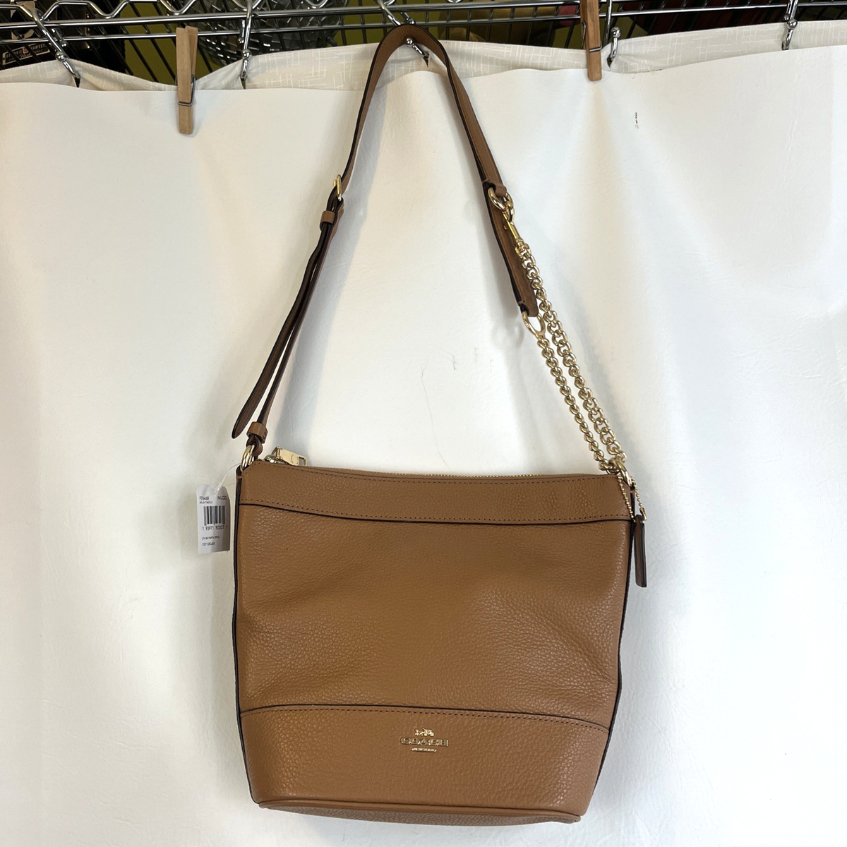NWT COACH Paxton Duffle Crossbody Shoulder Camel Gold Tone Leather