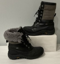 UGG Adirondack 1906 Womens Sz 6.5 Boots Leather Wool Black Gray F19016H