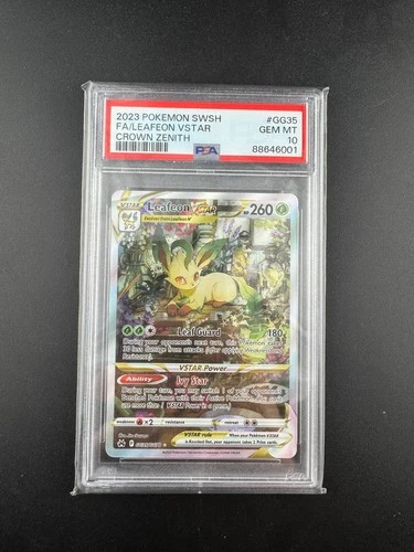 PSA 10 - Leafeon VSTAR GG35/GG70 SWSH Crown Zenith - Pokemon