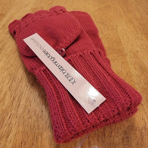 Womens Fingerless Glove Mittens Convertible Knitted Pink NEW Bloomingdales AQUA - Picture 13 of 15