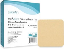 MedVance TM Silicone - Adhesive Foam Absorbent Dressing, Box 4"x4"