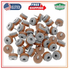 40pcs 20mm Screw-on Furniture Felt Pads Chair Leg Floor Protectors Brown