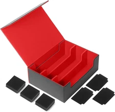-Trading Cards Storage Box Collector Card Organizer with 3 Dividers & 3 Foam Sto