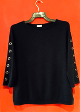 SWEATER MIT LOCHMUSTER IN DEN ÄREMELN GR 46