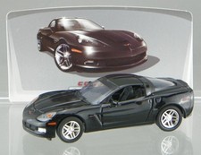 Greenlight 2007 Diecast 1:64 Black 2007 Chevrolet Corvette C6 Z06 Coupe w/ Card
