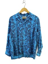 WACKO MARIA 19AW Python Open Collar Shirt Long Sleeve Shirt S Rayon BLU All Over