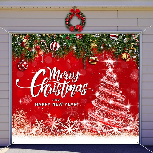 Christmas Garage Door Decorations 7 x 8 ft Christmas Tree Garage Door Banner ... - Picture 1 of 7