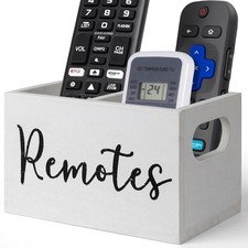 Remote Control Holder, Wooden TV Remote Holder for Table, Remote Caddy Organi...