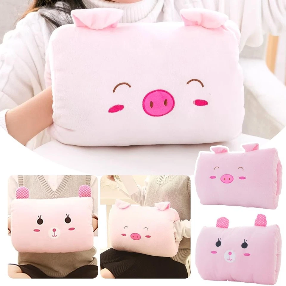 Linda almohada calentadora de manos de animales de felpa, almohada cálida para siesta\ Foto 2 de 4