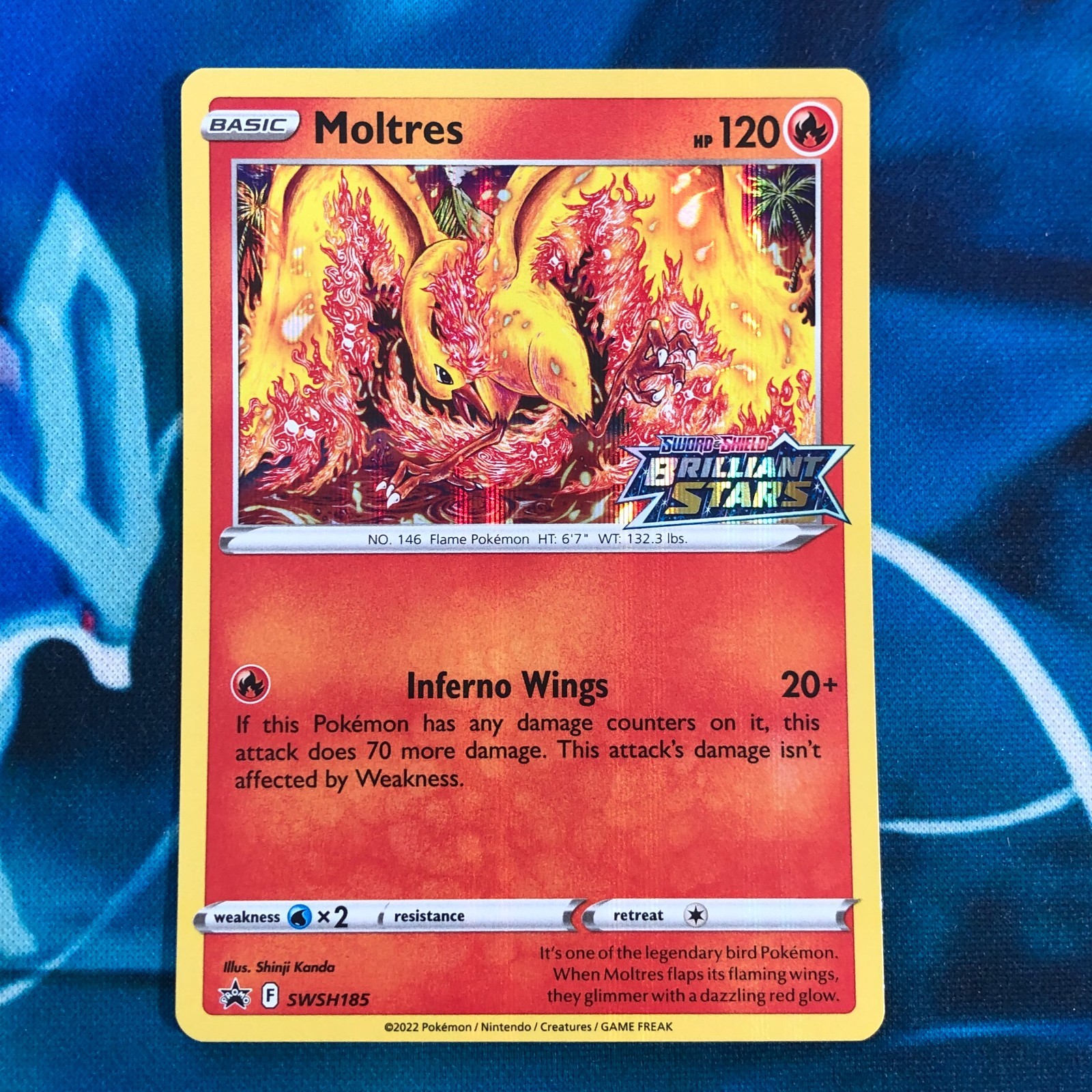 Moltres - SWSH185 - Prerelease Black Star Promo Rare - Pokemon Card - NM