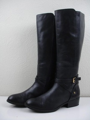 Women's 7.5 B M Polo Lauren Ralph Lauren Mariah Black Leather Riding Boots Tall