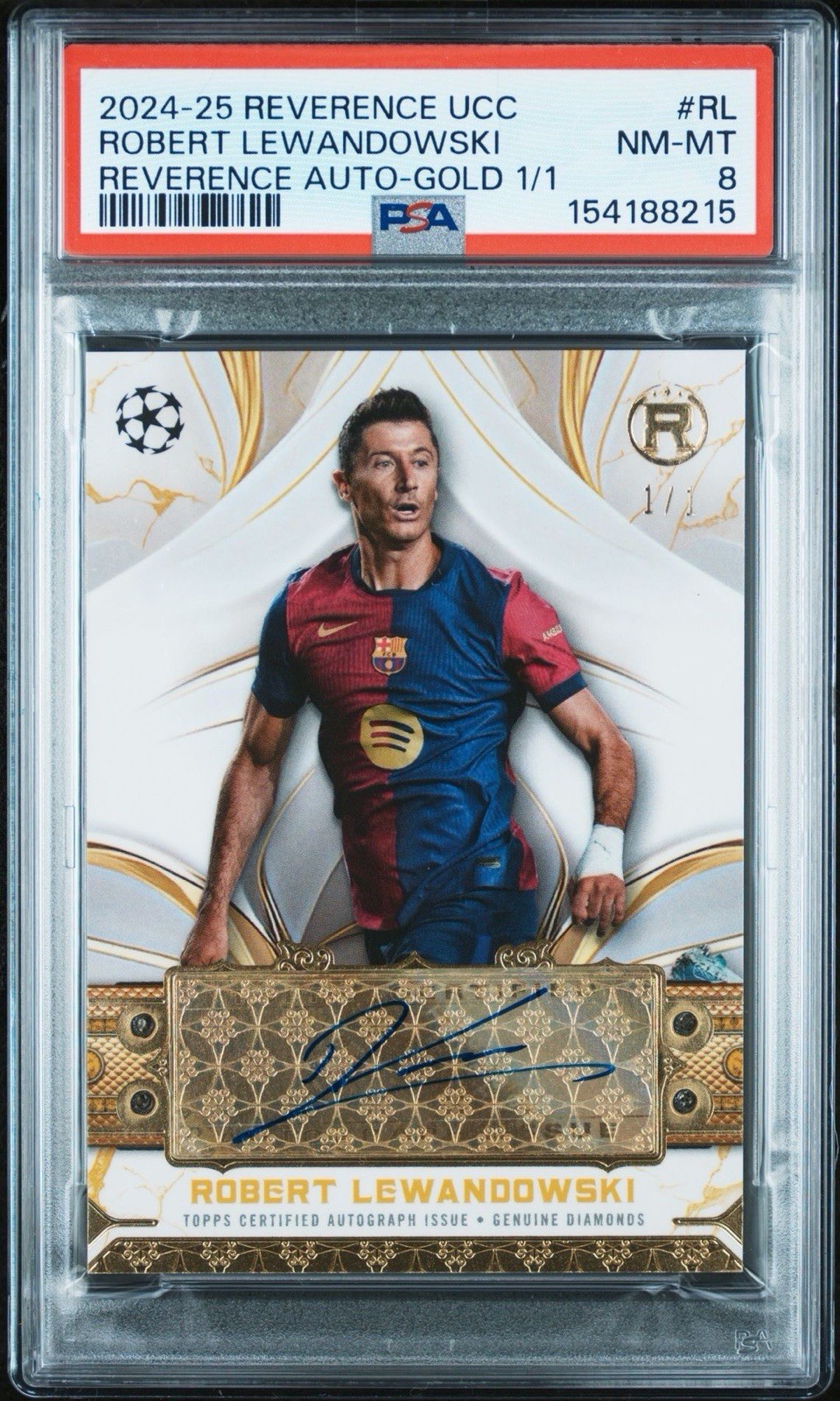 2024-25 Topps Reverence UEFA Robert Lewandowski Gold Diamond Auto 1/1