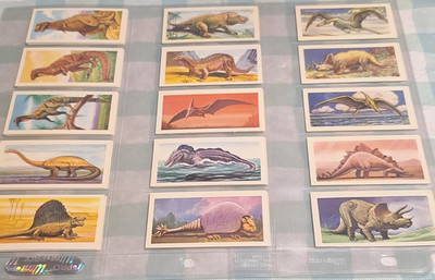 Clover Dairies Prehistoric Animals Trading Card Lot (36) Triceratops, Stegosaur 