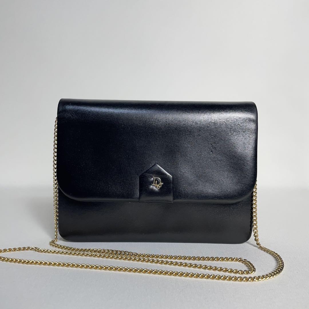 Dior Black Leather Shoulder Bag Authentic I0324183