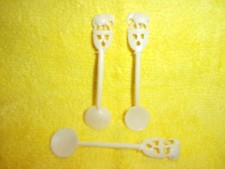  3 ANTIQUE 1900'S Ivory Colored SNUFF SPOONS, 3"L, SEE PICTURES,Priced Each