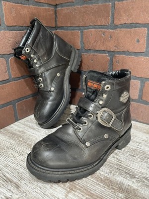 Harley Davidson Boots Faded Glory 81024 Women's Size 9 Lace Up Black Motorcycle