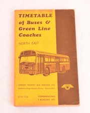 Bus Coach Timetable London Country Green Line North East 7th August 1971