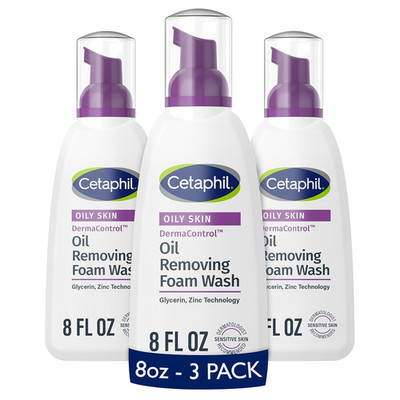 Cetaphil Pro Oil Removing Foam Wash Facial Cleanser 8 oz 3-Pack Sensitive Skin