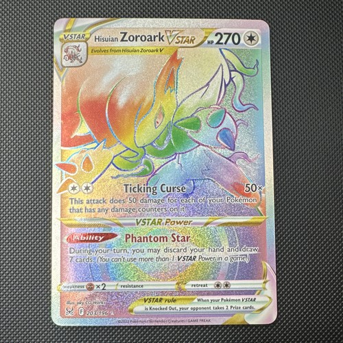 Nintendo Hisuian Zoroark VSTAR 203/196 Lost Origin Secret Rare FA Holo 270