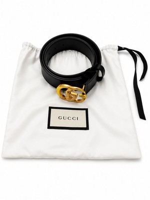 Gucci GG Buckle Black Marmont Wide Leather  Belt size 105 cm, Fit's 36/38 Waist