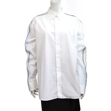 HERMES Men s Top Boxy Fit Onde Colore White 100 Cotton Size 40 Used Long Sleeve