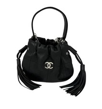 Chanel Vintage Small Lambskin Stitched Chocolate Bar Chain Black Bag EBAY LIVE