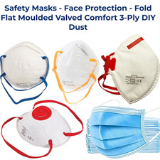 Face Mask Respirator Disposable Valved Moulded Fold Flat Dust Safety Mask FFP1-3