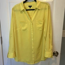 Talbots Woman Yellow Blouse 18