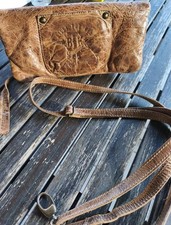 Billy the Kid Ledertasche Braun Foldover Clut...